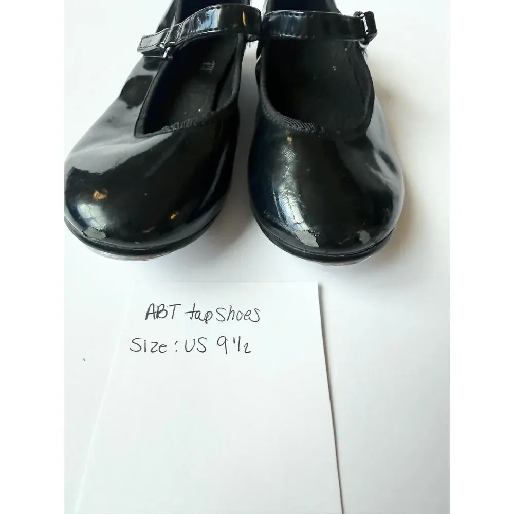 ART Black Patent Leather Tap Shoes Size 9.5